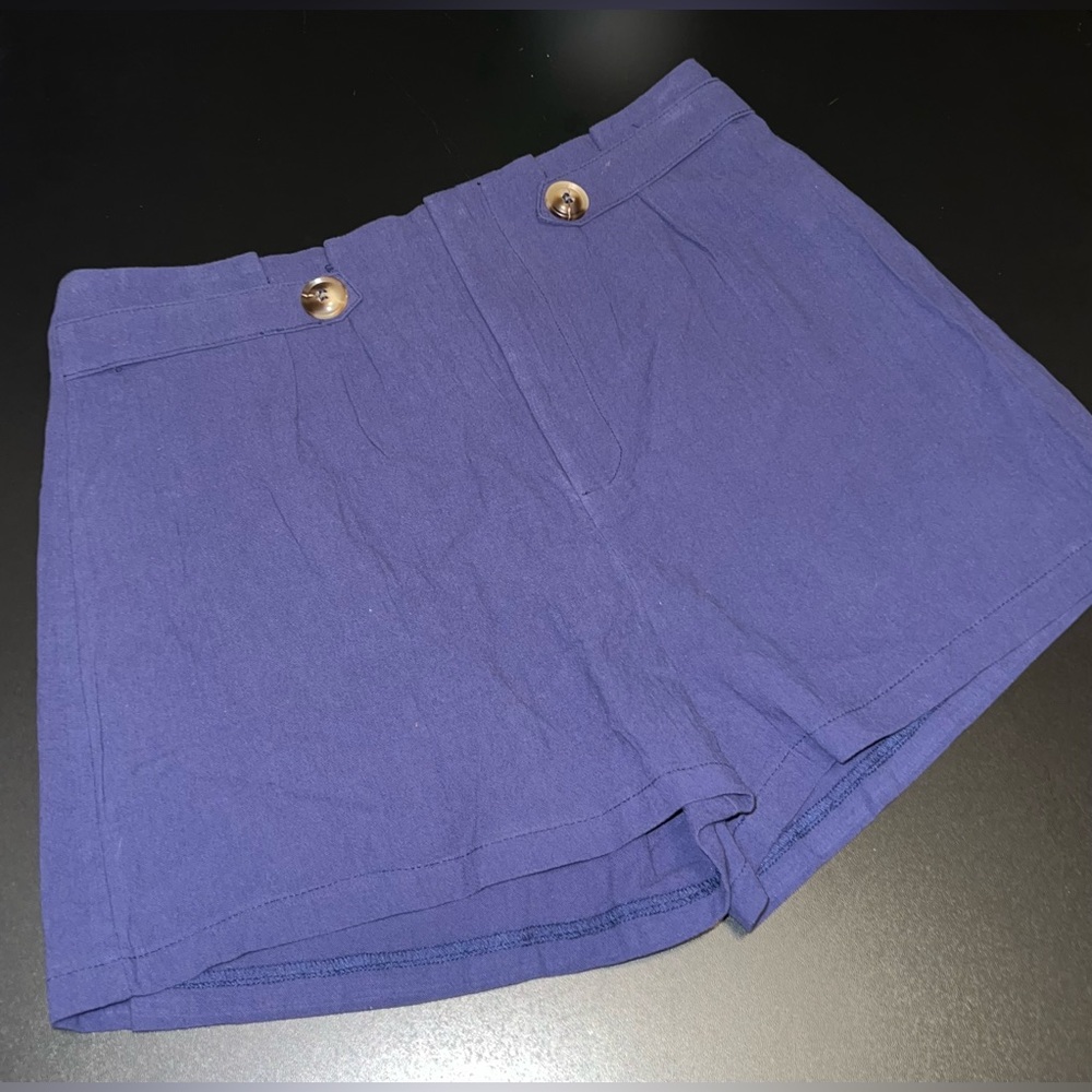 Zaful Navy Blue Double Button in front Lightweight Shorts Size Medium GUC
